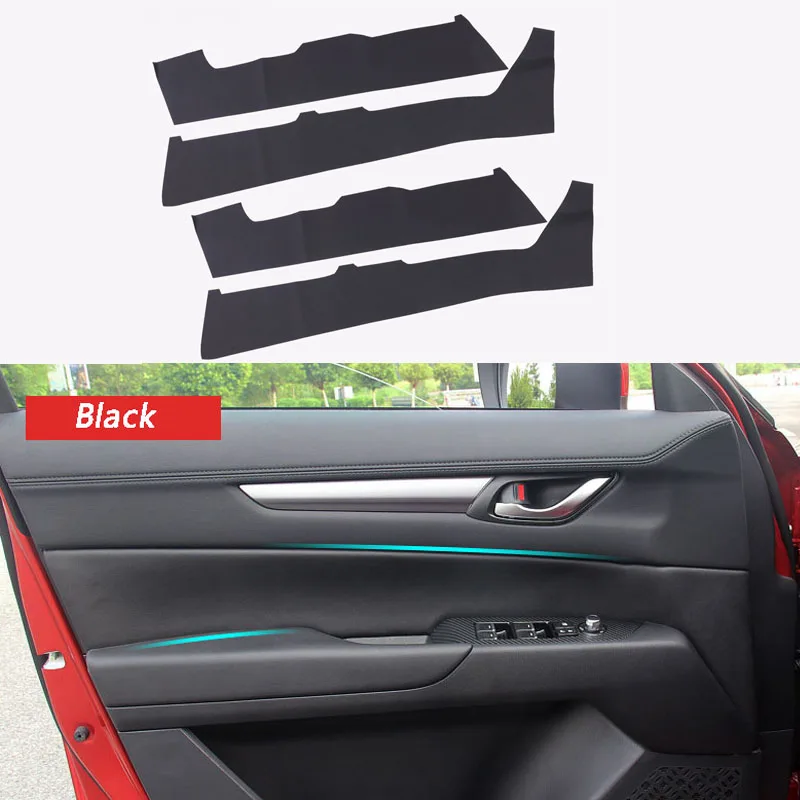 Black Кожаная Дверная панель подлокотник Foreskin Крышка для Mazda CX5 CX-5 Автомобильная внутренняя дверная панель s охранники автомобильные аксессуары - Название цвета: Black