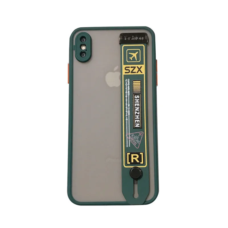 

Labels skin feel wristband phone case for iPhone11 12Pro Max mini X XR XS XSMax 8 7 6PluS anti-drop protective back cover