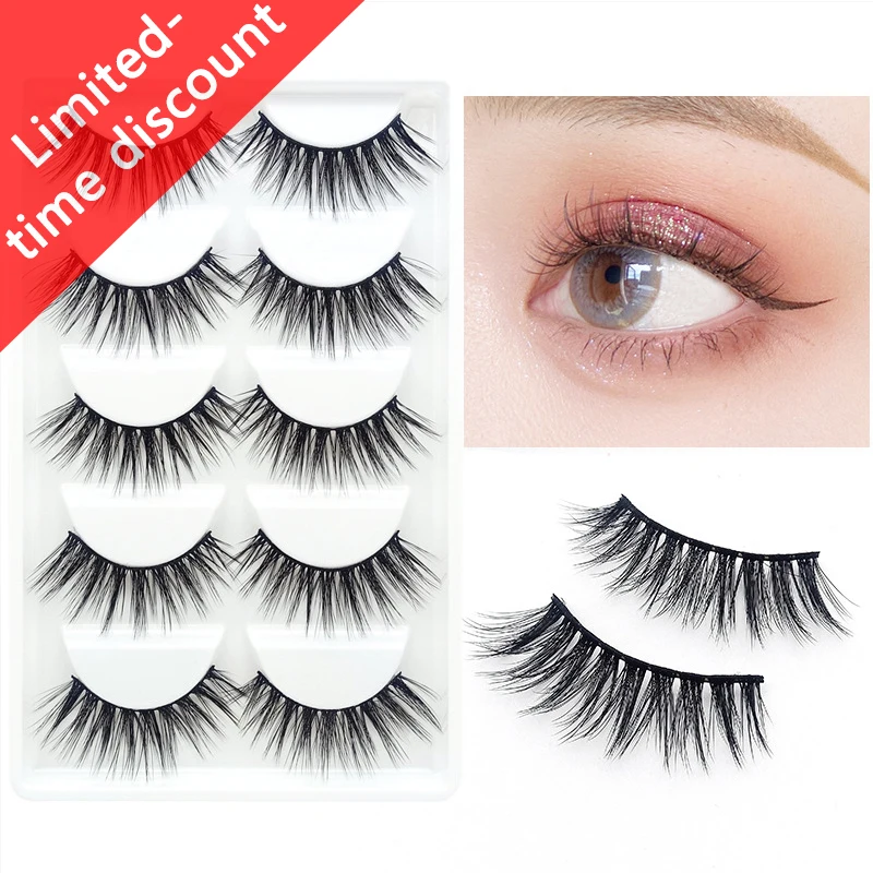 

Five Pairs Of Fake Eyelashes Natural Simulation Thick Fake Eyelashes Eye Tail Elongated Eyelashes Various Styles Customized.