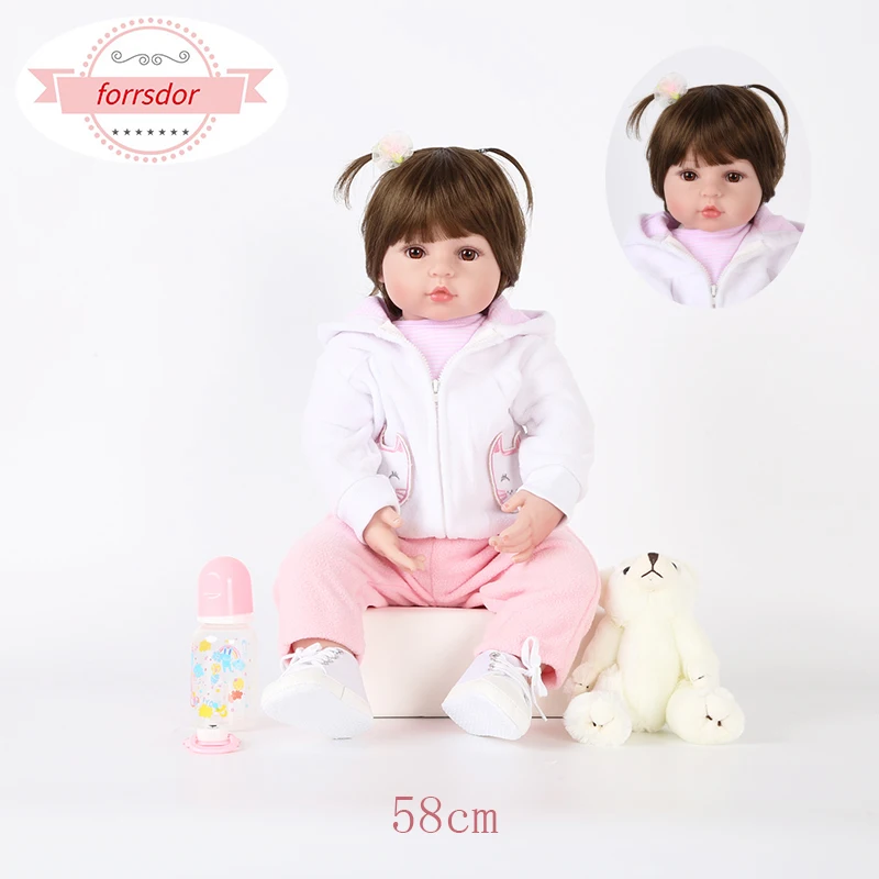 Forrsdor 58 см мягкие виниловые куклы-младенцы куклы для творчества милые подарок на