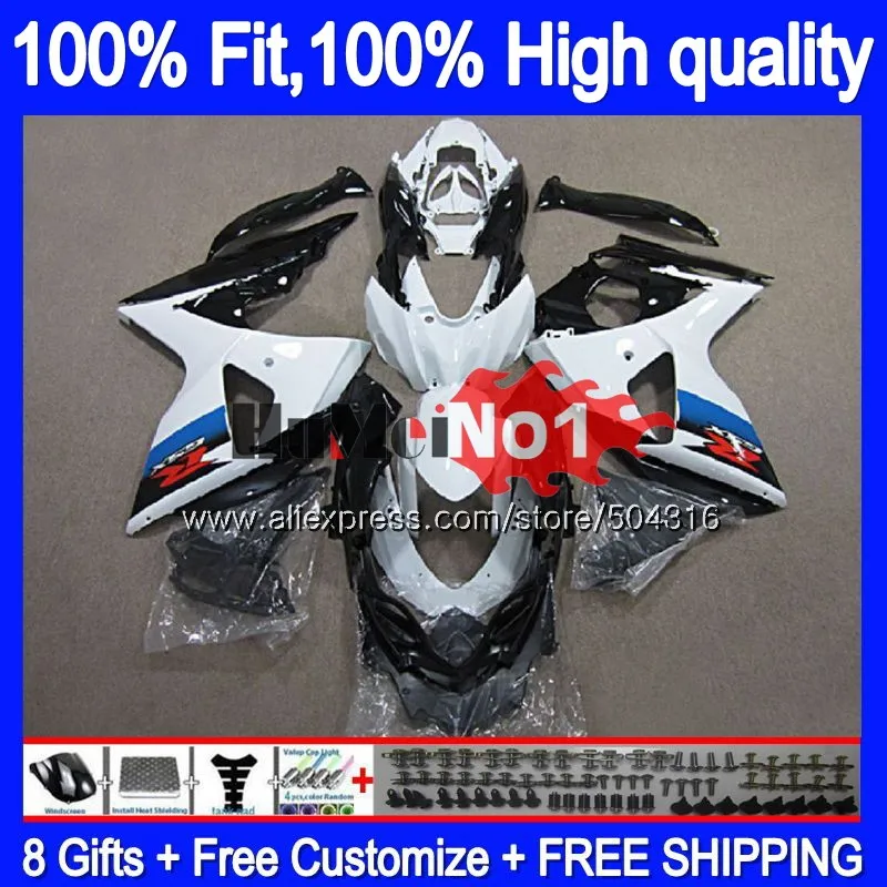 

Инъекция для SUZUKI GSX-R1000 GSXR 1000 K9 23MC.47 Белый Черный GSXR1000 2009 2010 2011 2012 09 10 11 12 13 16 обтекатель OEM