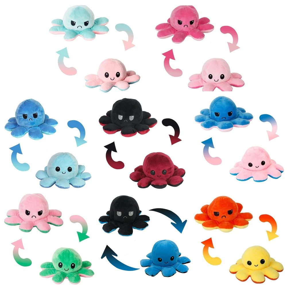 

Sale Room decoration Octopns Plush Animal Children's Double Flip Doll Soft Cute Plush Peluches Eeversible Plush Toy