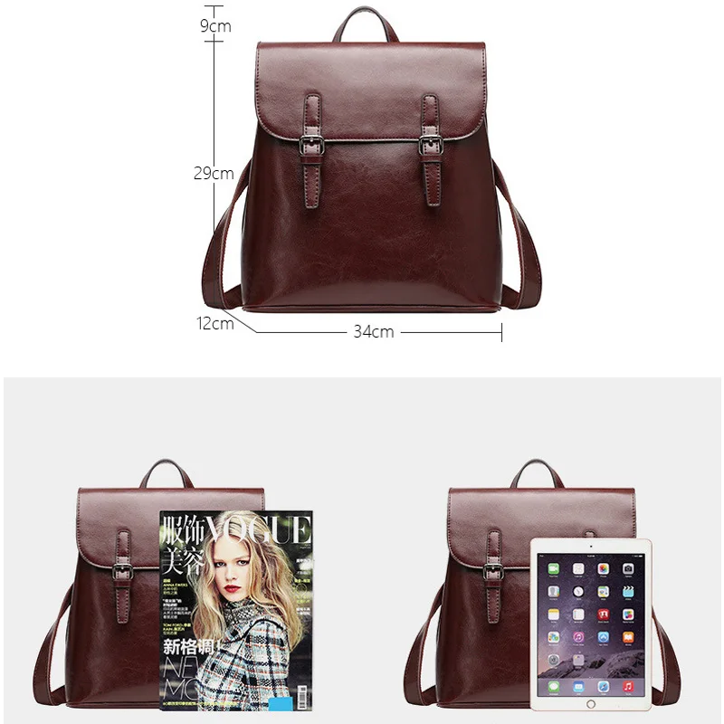 Женский рюкзак DIENQI винтажный портфель из натуральной кожи в стиле ретро