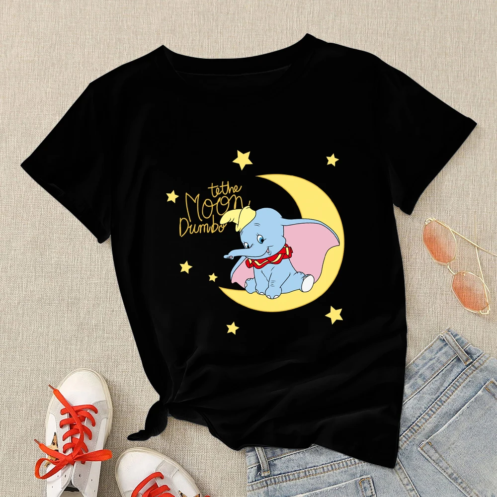 

Urban Dumbo T-Shirts Ropa Aesthetic Soft Girl Disney Women's Clothing Summer 2022 Edgy Spain Street Black Top Ropa Tshirt Femme
