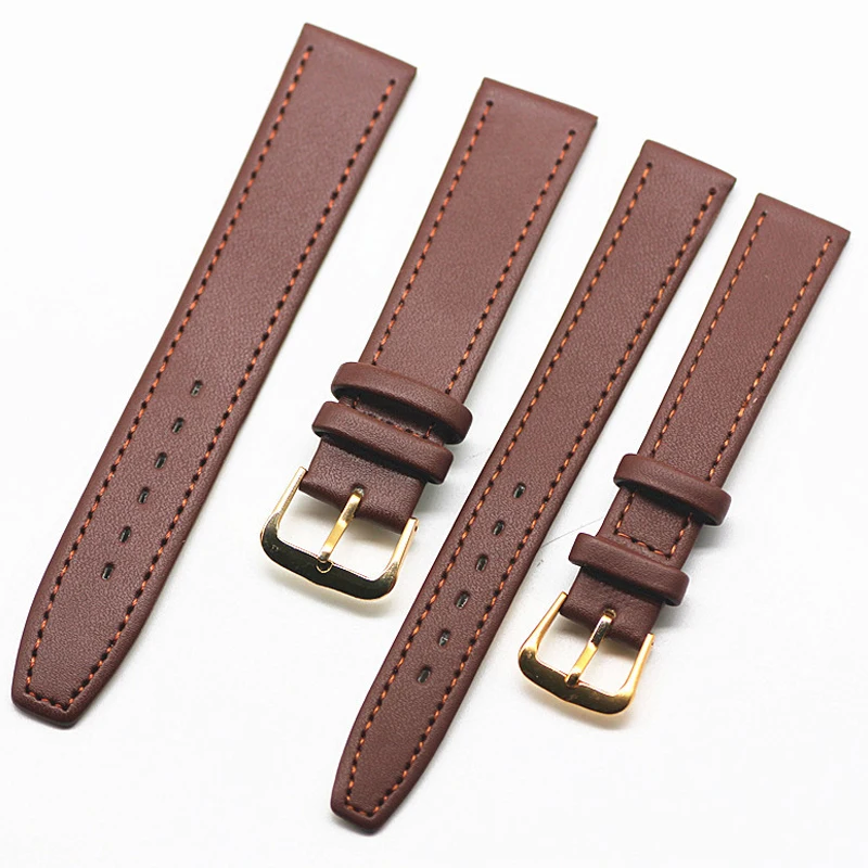 Genuine Leather Loop Straps Watchbands 10/12/14/16/18/20/22mm Steel Pin Buckle Band Strap Wrist Belt Strap ремешок для часов  - buy with discount