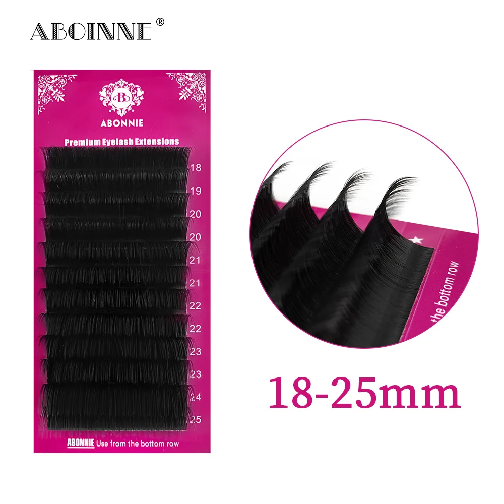 

Abonnie Long Lash 15-25mm Eyelash Extension 12Rows Mink Faux Lashes Tray Classic Individual False Lashes Extensions