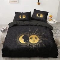 245x210cm size only gold design printed 3d black bedding sets duvetquiltcomforter cover set bed linen pillowcase king queen