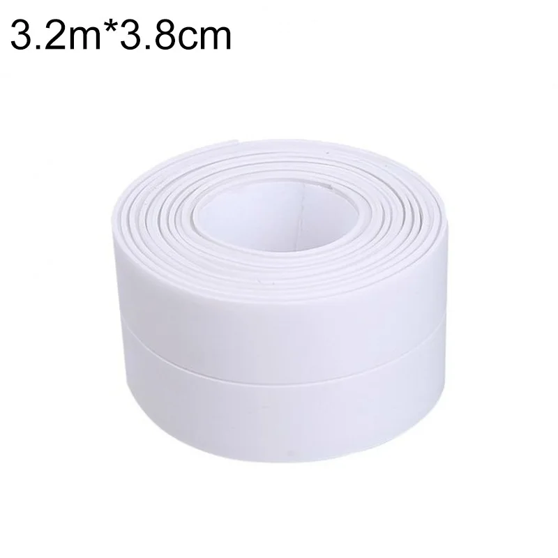 3.2mx38mm white Угловая вклейка для щелей душ для раковины ванны уплотнительная лента самоклеящаяся лента Водонепроницаемая Настенная Наклейка для ванной кухни 3,2 м x 38 мм - Цвет: 3.2mx38mm white