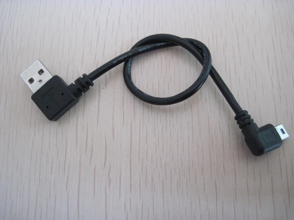 Кабель для передачи данных Mini B (штекер)/USB A (штекер) под углом 90 градусов 25 см |