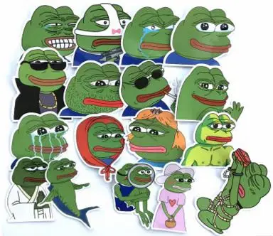 17/8 шт. забавные Pepe грустная лягушка граффити наклейки трафарет Водонепроницаемая наклейка для Чемодан автомобильный холодильник велосипеда ноутбук Гитары Ноутбук чашка - Цвет: 17pc pack A
