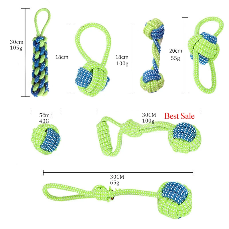 

7 Pcs Dog Toy Interactive Chewing Rope Ball Toys Set Washable Durable Tug Of War Puppy Toys For Small Dogs Puppies Training