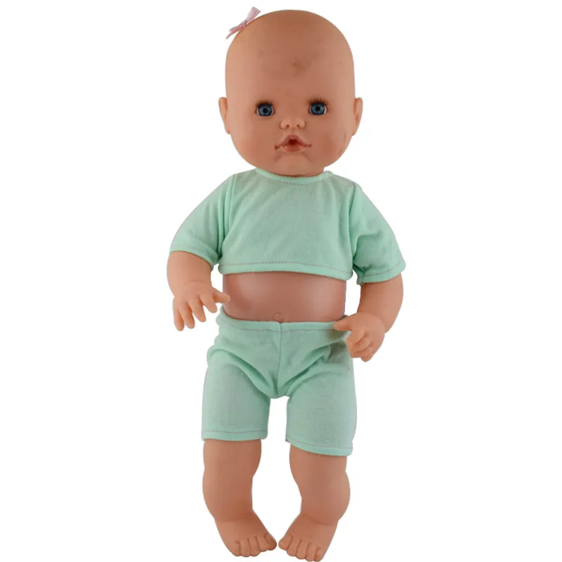Дешевая зеленая одежда с коротким рукавом подходит для 36 см куклы My First Annabell 35 Nenuco