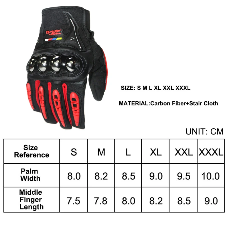 

Motorcycle Gloves Full Finger Fleece Thermal Windbreak Touch Screen Hard Shell Protection Ski Gloves Motocross Sports Gloves
