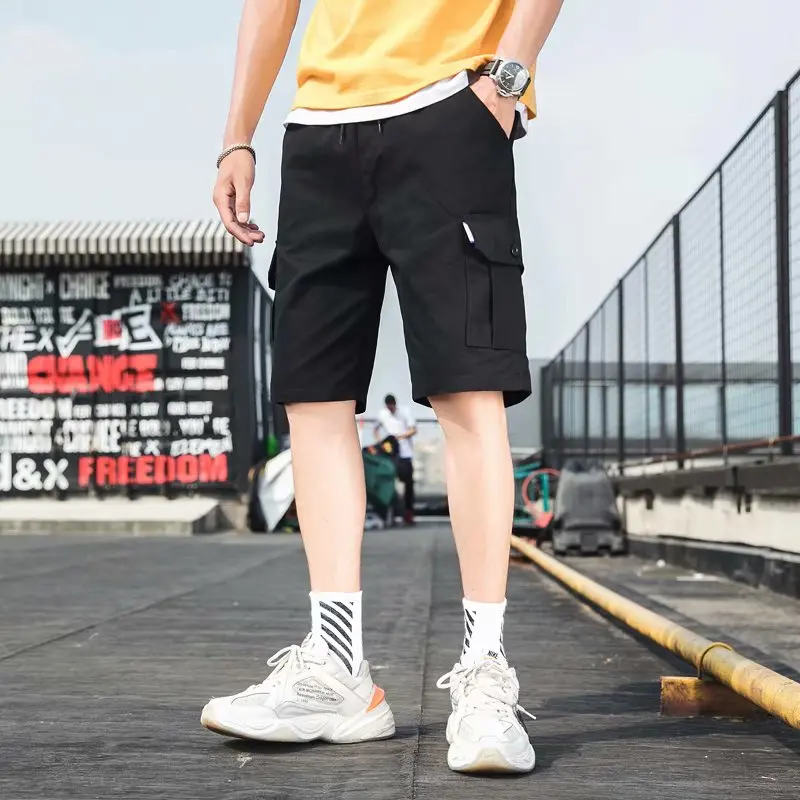 Мужские повседневные шорты с эластичным поясом модные уличные спортивные длиной