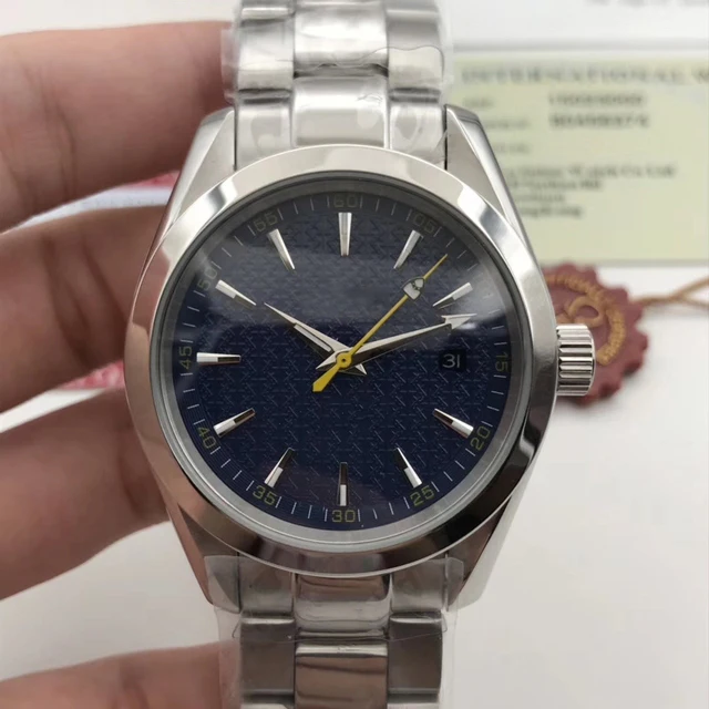 

Classic New Men Automatic Mechanical Silver Black Blue Yellow Hand Stainless Steel Watches Chronometer Master Sapphire 007