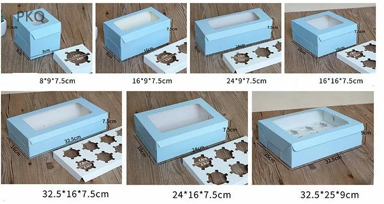 1/2/3/4/6/8 cake box green Macaroon Cake Boxes blue Biscuits for Baking holder Package white cup packaging | Дом и сад