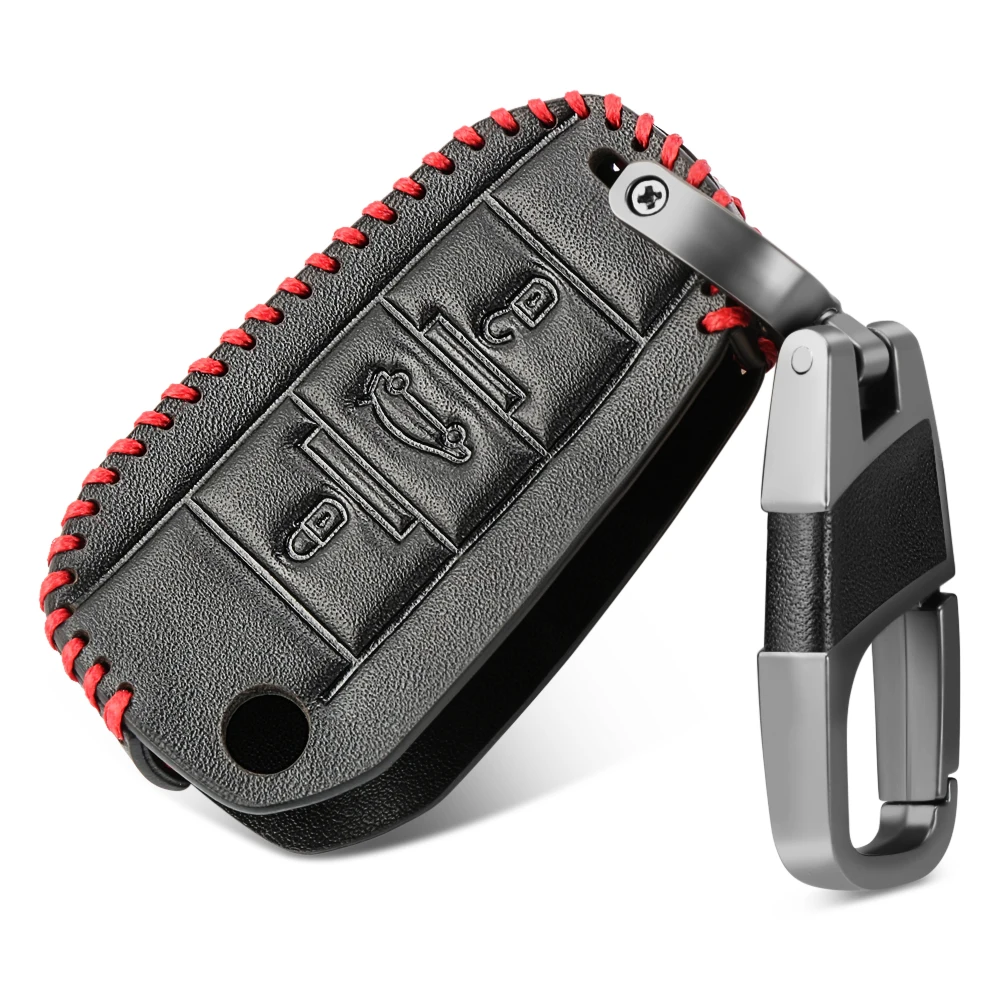 Мужской кожаный чехол с дистанционным брелоком для автомобиля peugeot 3008 208 308 407 508 408