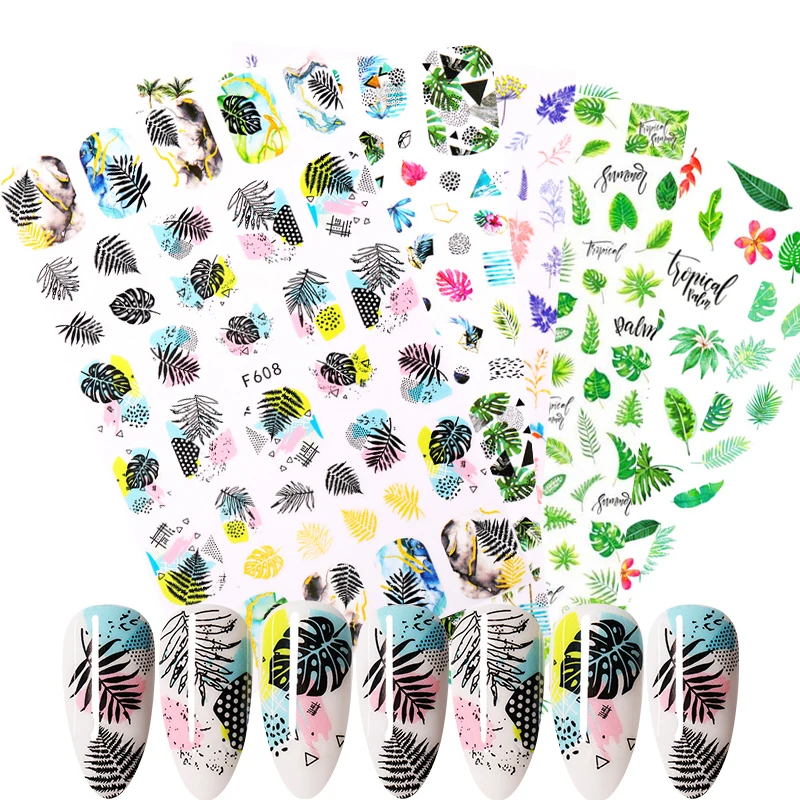 

1 Sheet Spring Green 3D Nail Sticker Flower Leaves Slider Transfer Nail Stickers For Manicuring DIY Transfer Sticker Decoration