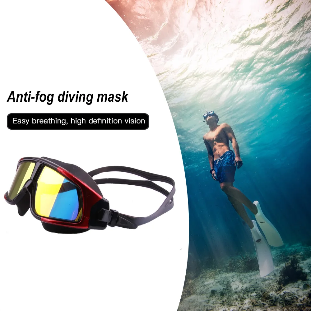 

Professional Swim Goggles Big Frame Waterproof Plating Clear Anti-Fog Swim Glasses Anti-UV Men Women Eyewear Swimming Goggles