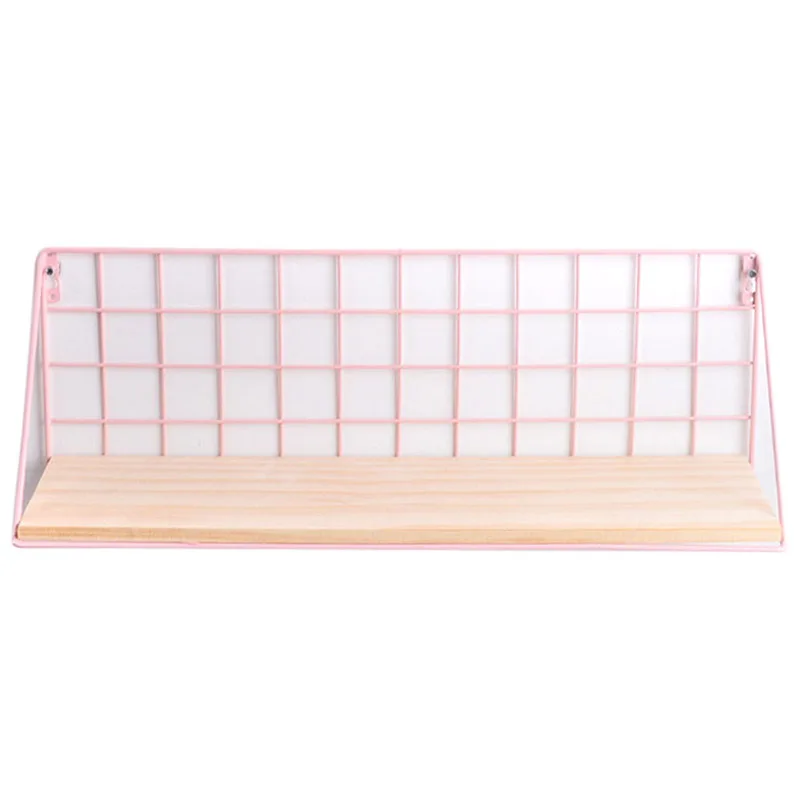 Деревянная железная настенная полка стойка для хранения спальни кухни домашнего