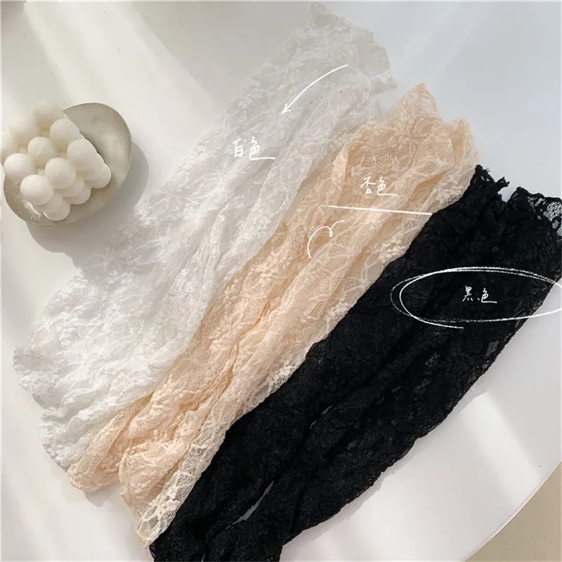 Носки женские кружевные из прозрачной органзы пикантные длинные тонкие под