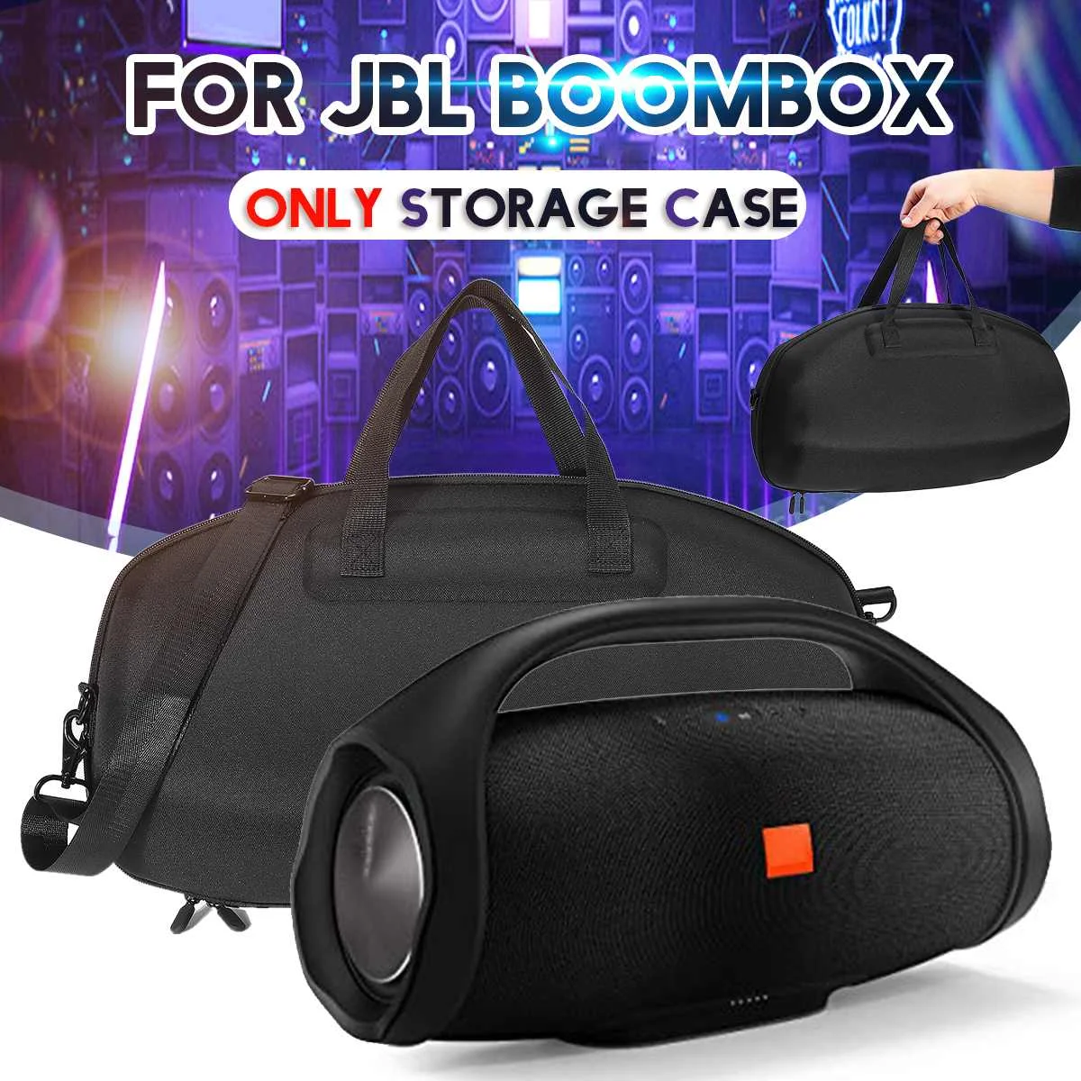 

For JBL BOOMBOX Wireless bluetooth Speaker Bag Portable Outdoor Speaker Hard Case Carry Case Bag Protective Box (Black)
