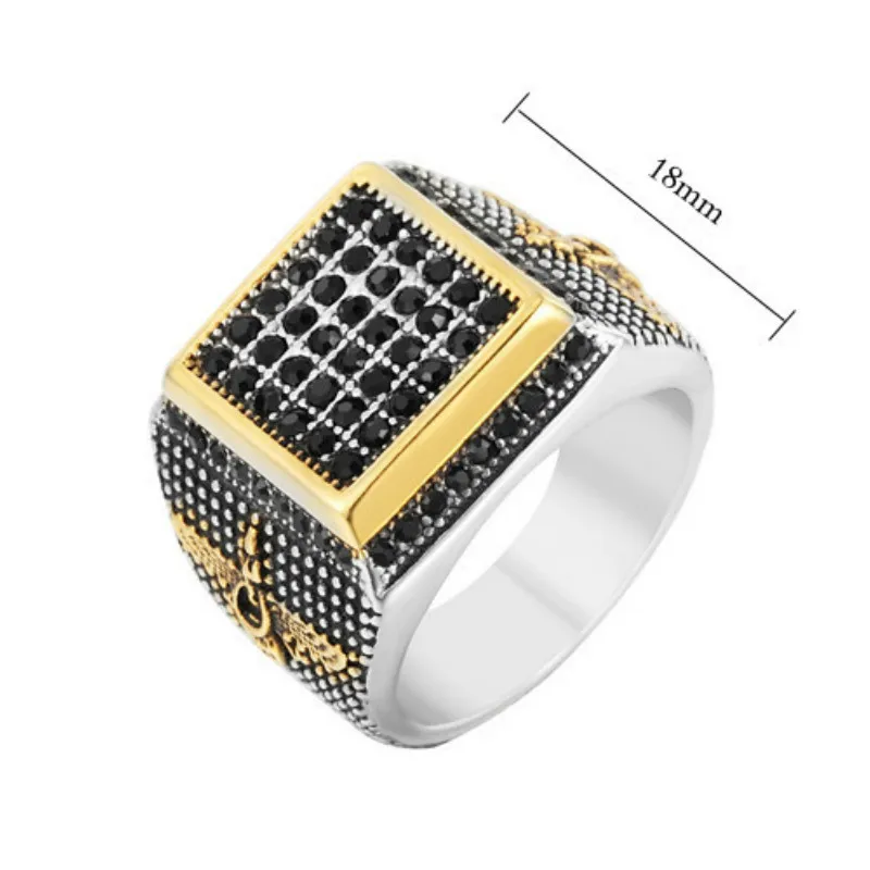 

VIMIO New arrived Men vintage Mazda rings Gold Color Zoroastrian fashion ring male jewelry gifts
