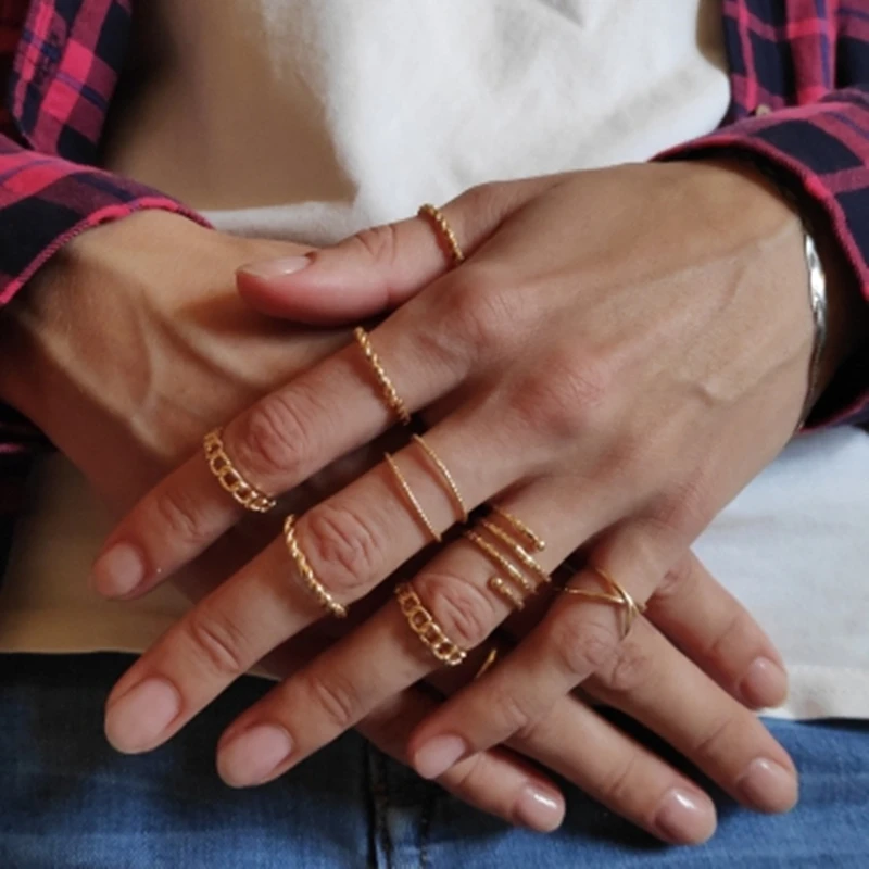 Женское и мужское кольцо IF ME Винтажное в стиле панк античный перстень 30 шт./компл.