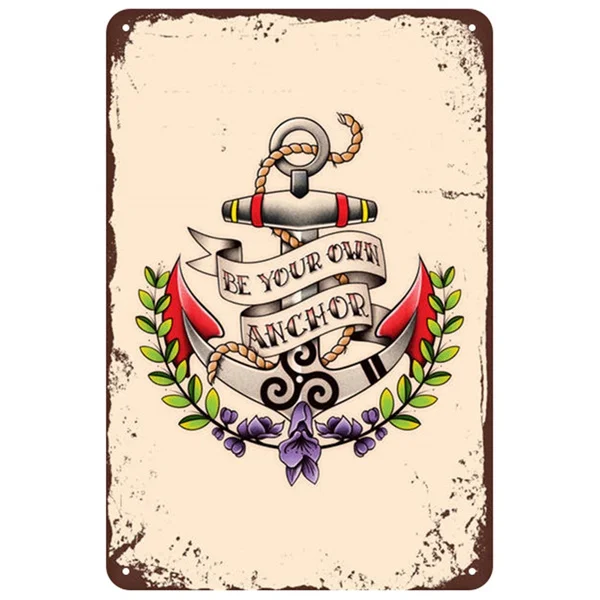 Металлический жестяной знак с якорем 8x12 дюймов домашний декор для кухни спальни