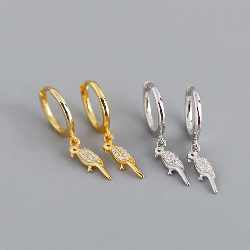 

PONYKISS 100% 925 Sterling Silver Coconut Tree Zircon Hoop Earrings Summer Fashion Acceaaory Girl Party Delicate Lovely Gift