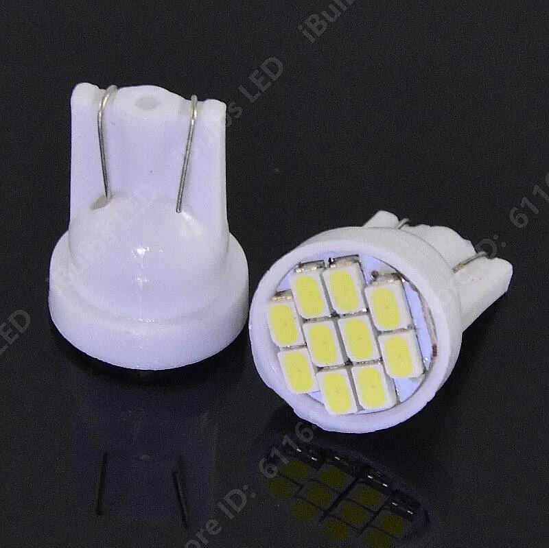 

100PCS Super Bright T10 194 W5W 168 10 SMD LED 1206 Interior Car Interior Lighting Clearance Lights Marker Lamps Blub DC12V