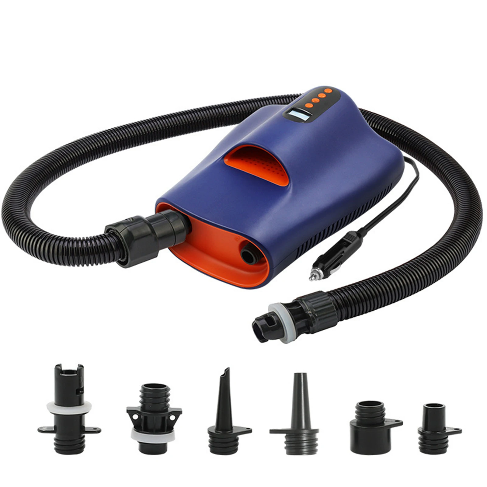 

20PSI High Pressure Air Pump with 7pcs Nozzles Double Stage Portable Electric Pump Fully Support Inflation and Deflation