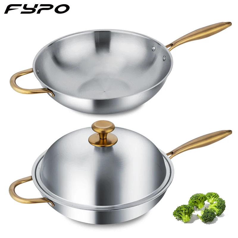 Сковорода для жарки с Нержавеющая сталь Индукционная кастрюля термостойкая