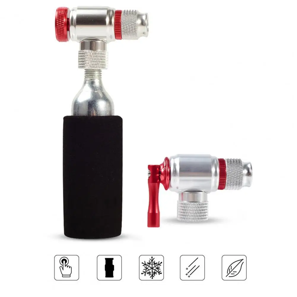 

Portable Mountain Bike CO2 Cylinder Pump Gas Nozzle Fast Inflator Head Adapter