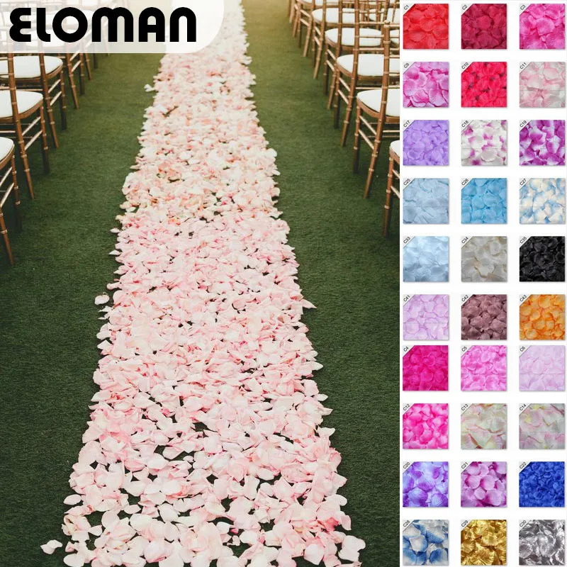 

ELOMAN, 500 шт., шелковые розы, свадебный Декор для дома, конфетти в виде лепестков искусственные цветы, свадебные украшения
