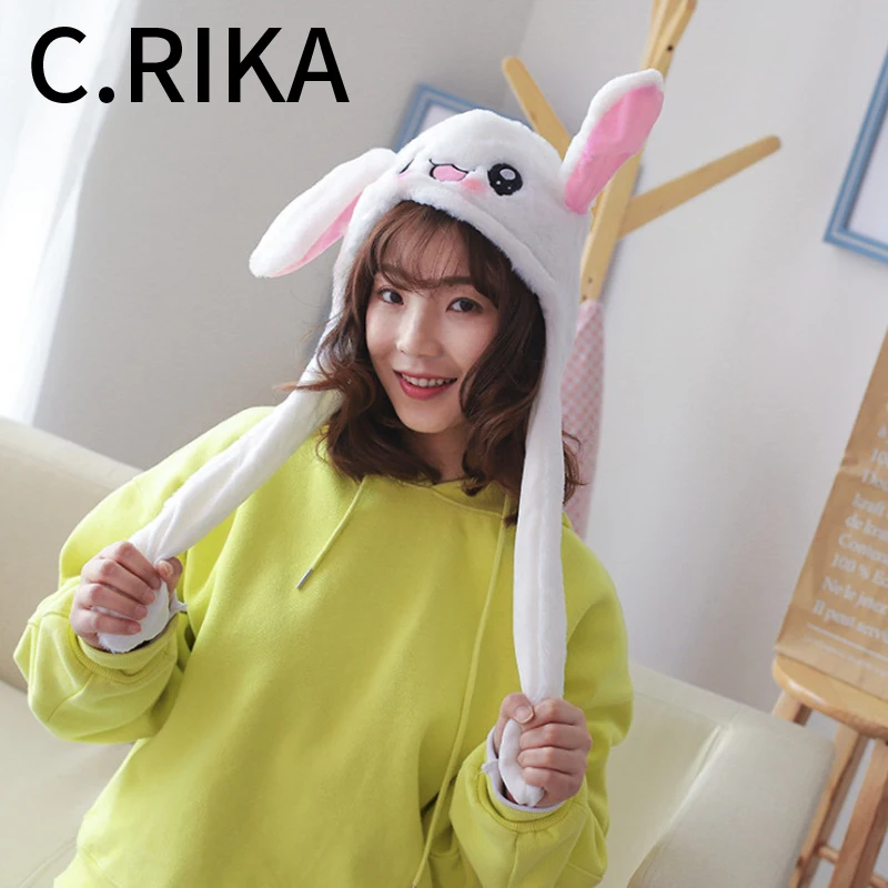 Забавная плюшевая шляпа с кроличьими ушами в виде единорога забавная движущейся