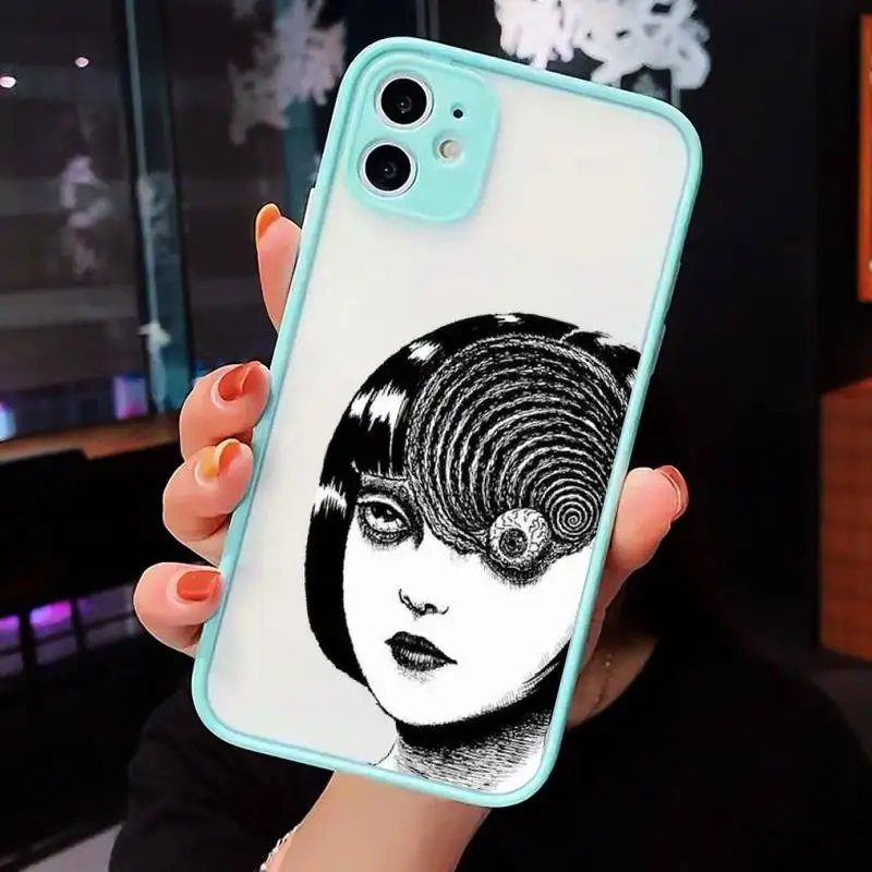 

horror comic Tomie Junji Itou Phone Cases matte transparent For blue iPhone 7 8 x xs xr 11 12 pro plus max mini Clear Funda