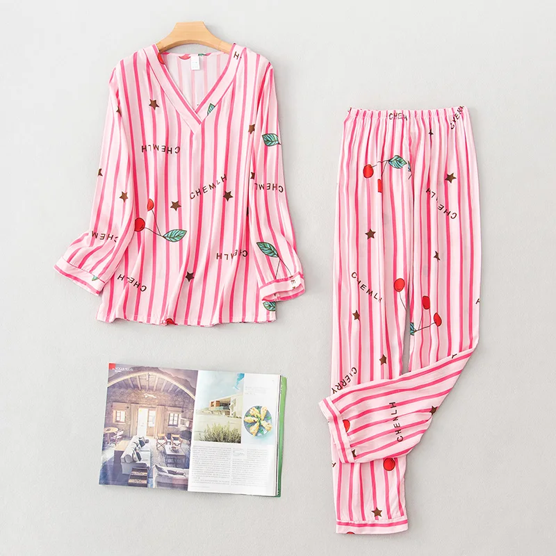 Хлопковая пижама Daeyard для женщин рубашка с длинным рукавом и брюки комплект из 2