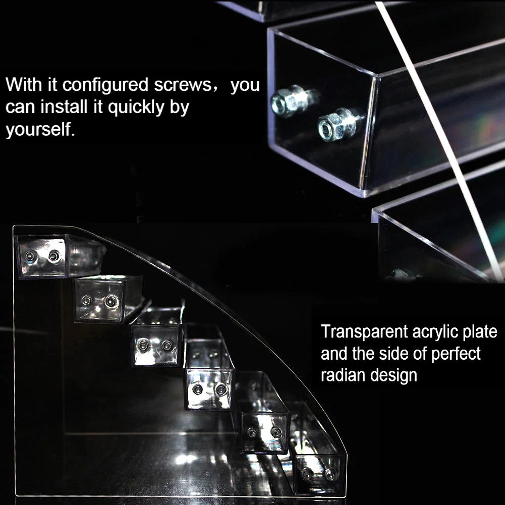 Модный многоуровневый прозрачный акриловый косметический Органайзер для