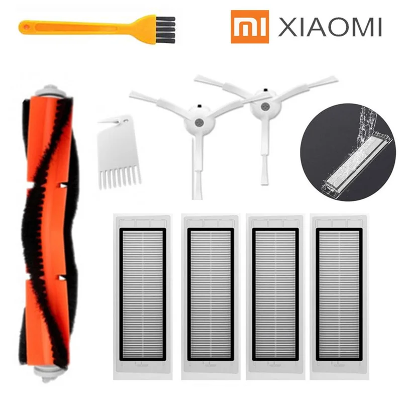 9pcs 1* основная щетка+ 4* HEPA фильтр+ 2* боковая щетка подходит для xiaomi Вакуумный 2 roborock s50 S51 xiaomi roborock xiaomi Mi Robot - Цвет: 9pcs
