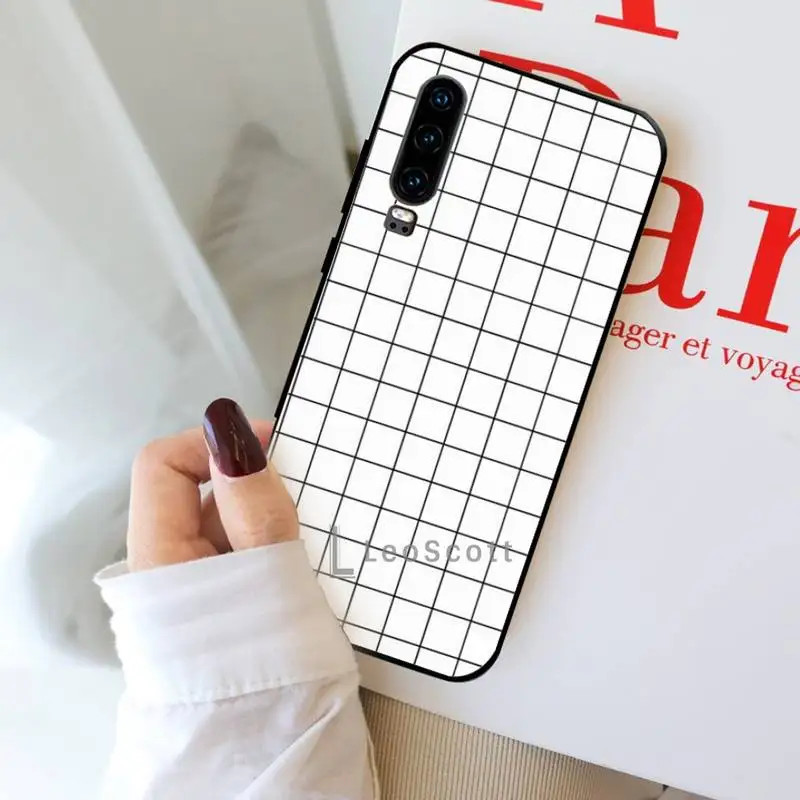

Black and white checkerboard Phone Case For Huawei Y5 Y6 II Y7 Y9 PRIME 2018 2019 NOVA3E P20 PRO P10 Honor 10