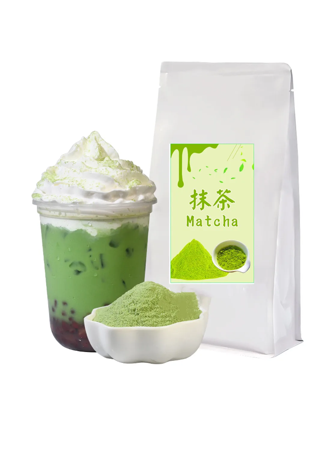 

500g Natural Matcha Tea Powder Pure Organic Portable Mini Matcha Green Tea Powder Professional Kitchenpaper Bags Tea Bag
