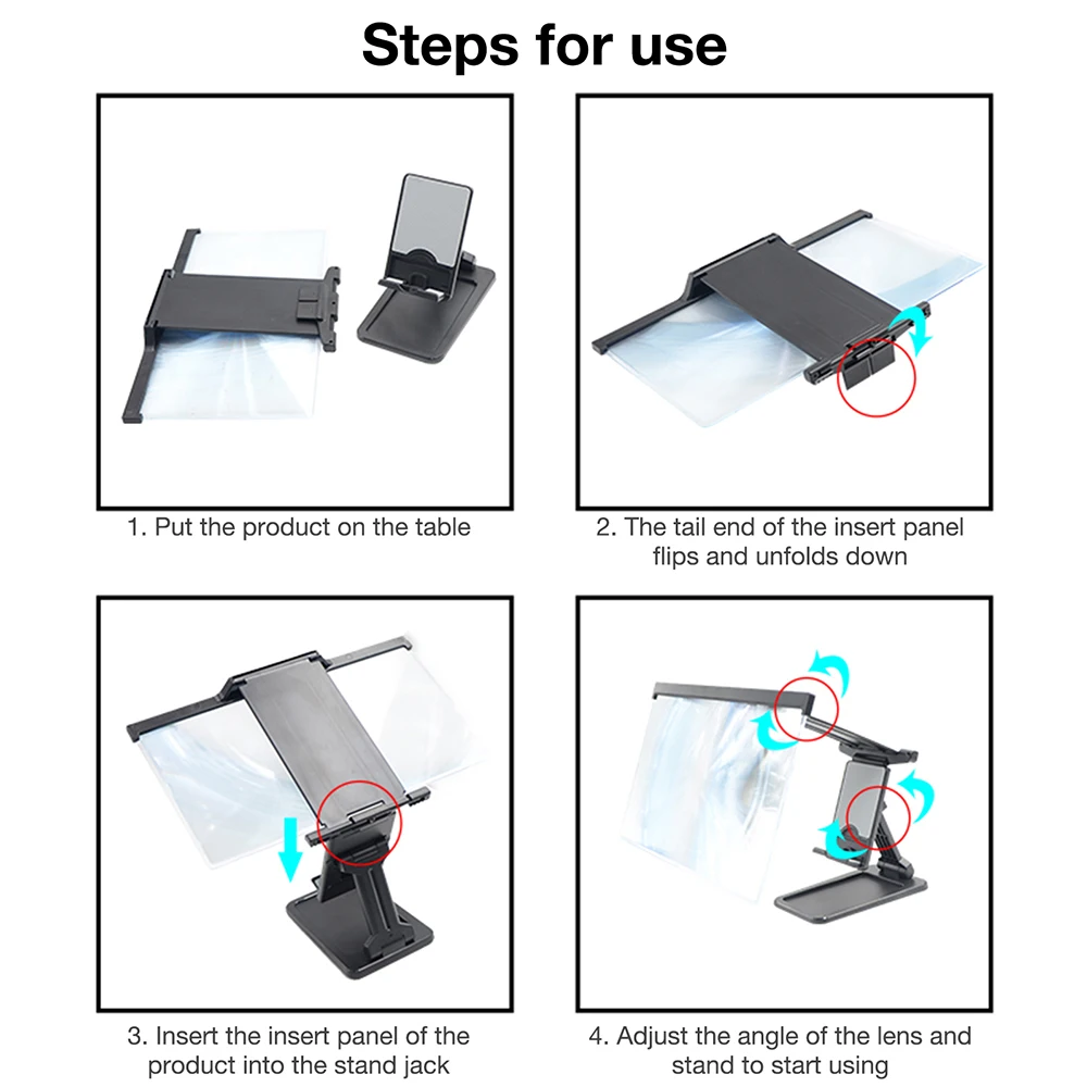 12 &quotраскладная Универсальный мобильный увеличитель для экрана телефона 3D видео