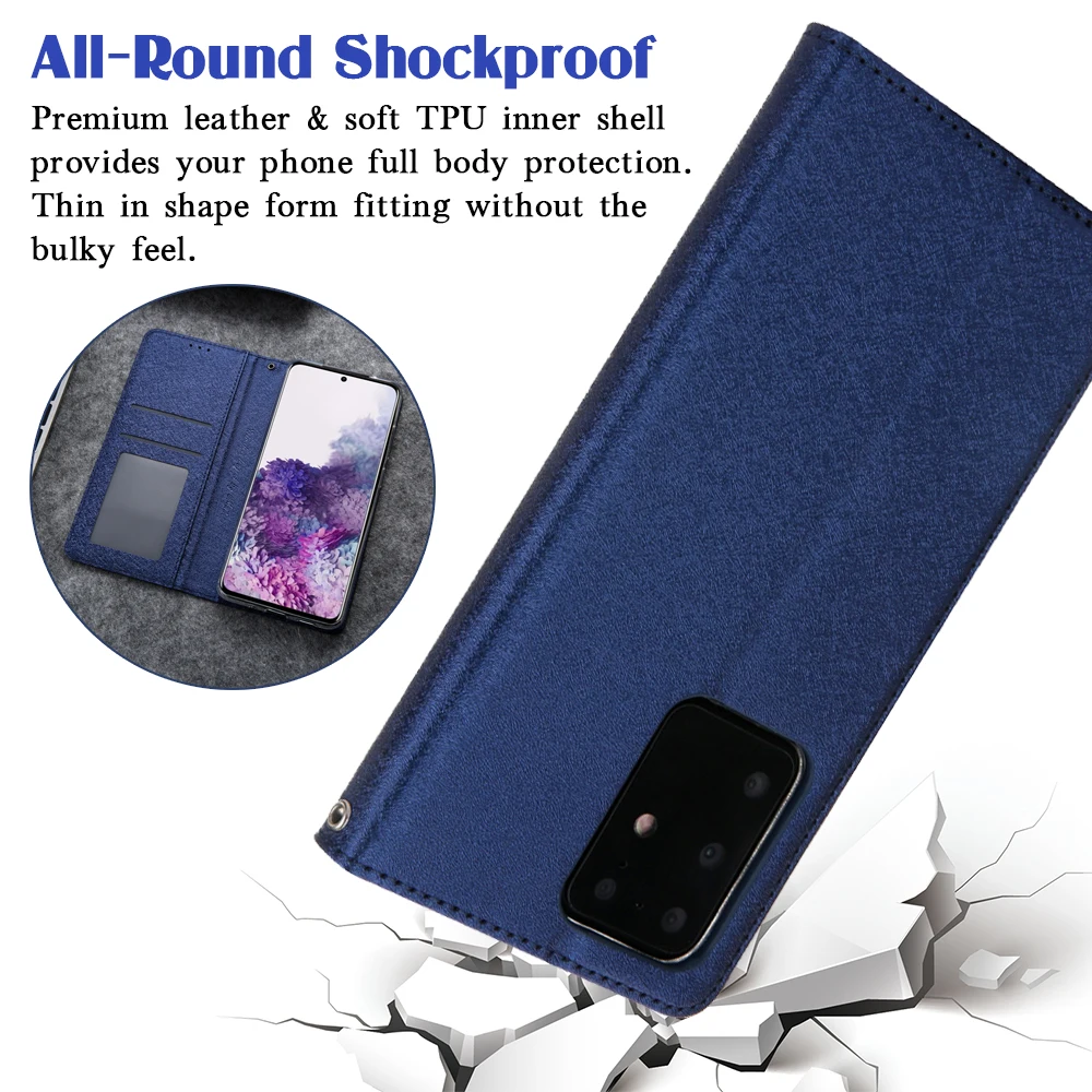 flip wallet case for samsung galaxy s21 s20 fe s10 s9 s8 note 10 9 8 ultra plus silk pattern leather card book phone bags cover free global shipping