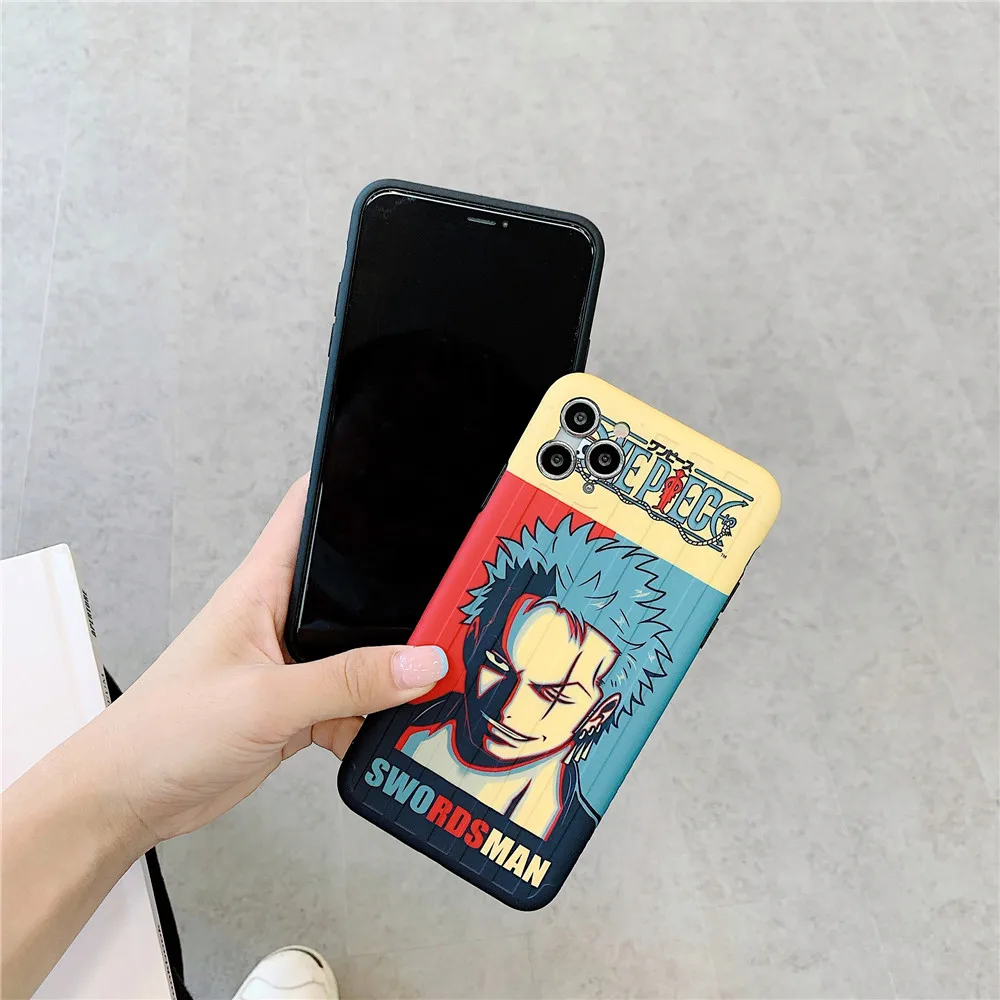 Роскошный мультяшный слитный чехол для iphone X XR XS Max 11 Pro 8 7 аниме Луффи Саурон