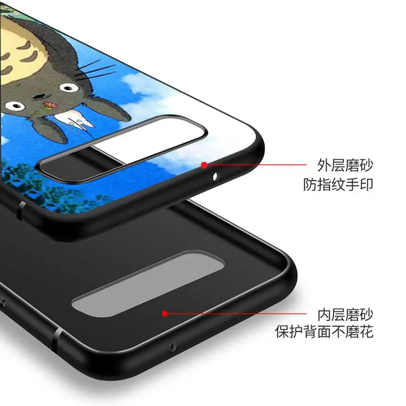 

Totoro Cute Cat for Samsung Galaxy Note 20 S20 FE Lite Ultra 10 9 8 Pro S10E S10 5G S9 S8 S7 S6 Plus Black Phone Case