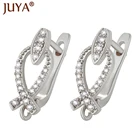 Стразы для серег ручной работы женские, серебряныезолотые серьги-крючки, инкрустированные цирконием, комплектующие для бижутерии