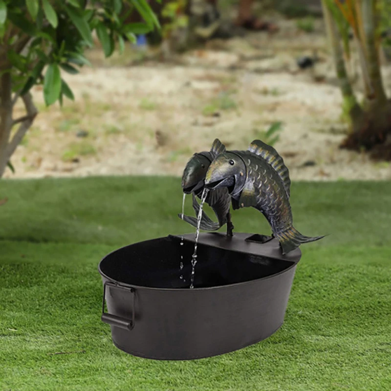 

Garden Waterfall Fountain Courtyard Art Decor Animal Mouth Water Fountains Mini Waterfall Owl Big Rooster Toucan Micro Scene