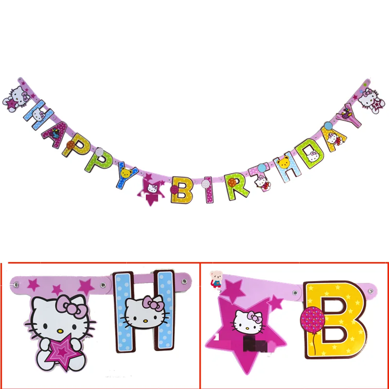 

Hot Cartoon Themes Happy Birthday Banner Baby Shower Birthday Party Decorations Photo Booth Happy Birthday Bunting Garland Flags