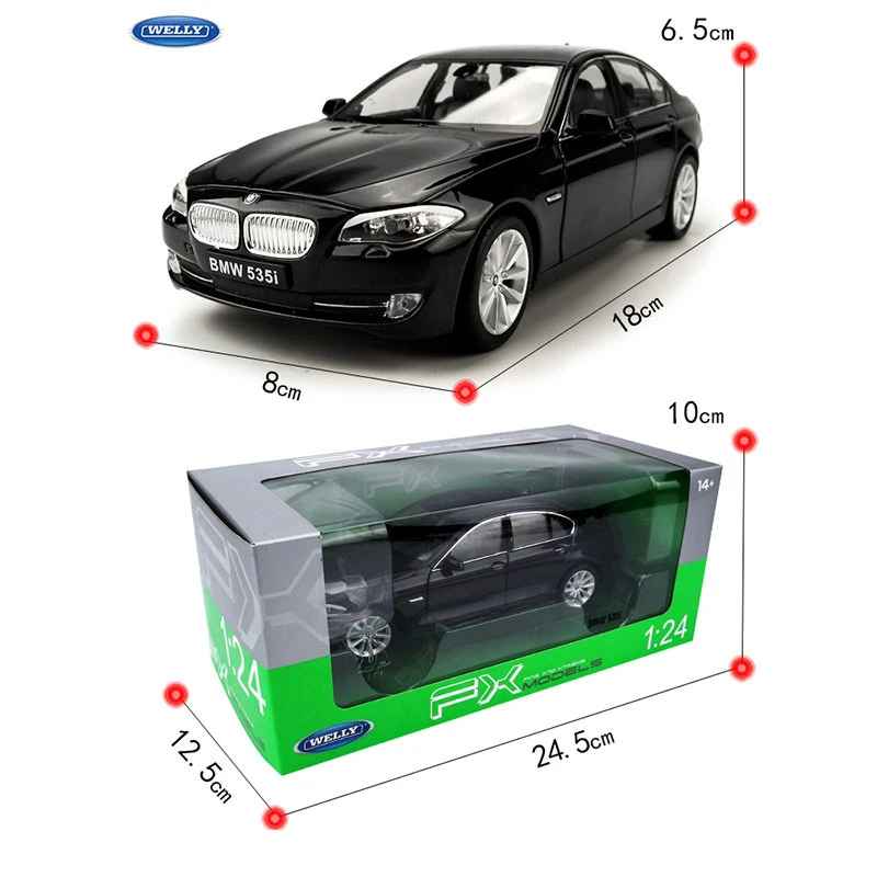 1:24 сплав BMW 535i модель автомобиля Diecasts игрушечный автомобиль с рулевым